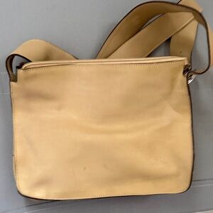 Francesco Biasia Striped Tan and Cream Bag